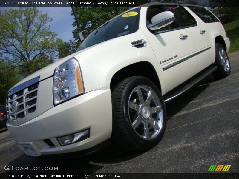 White Diamond / Cocoa/Light Cashmere 2007 Cadillac Escalade ESV AWD