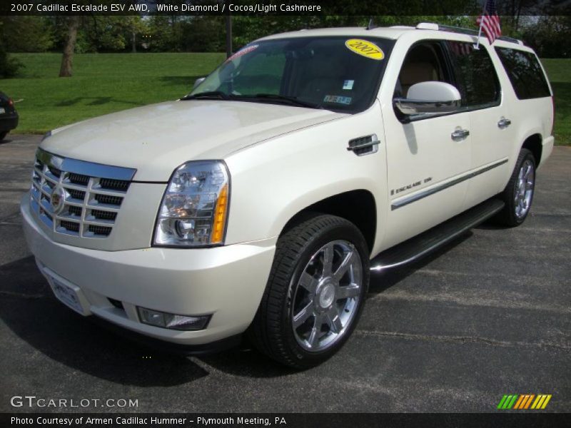 White Diamond / Cocoa/Light Cashmere 2007 Cadillac Escalade ESV AWD