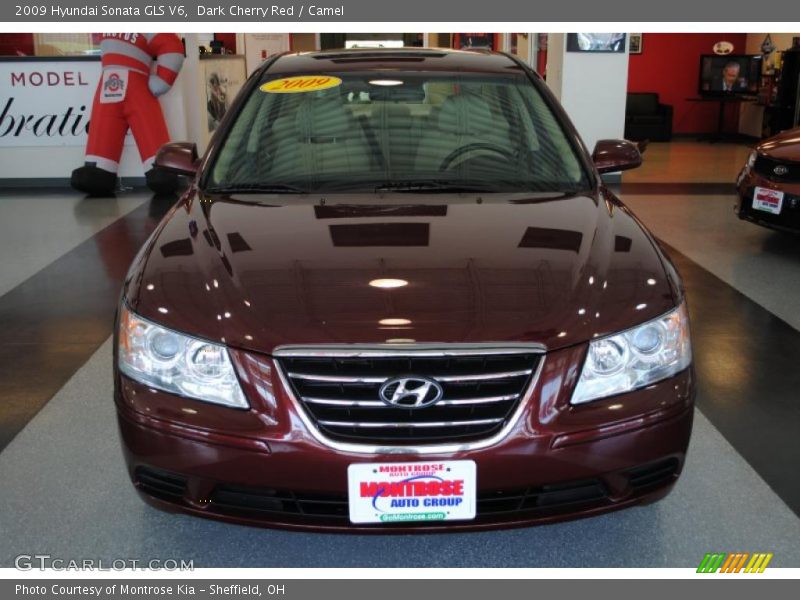 Dark Cherry Red / Camel 2009 Hyundai Sonata GLS V6