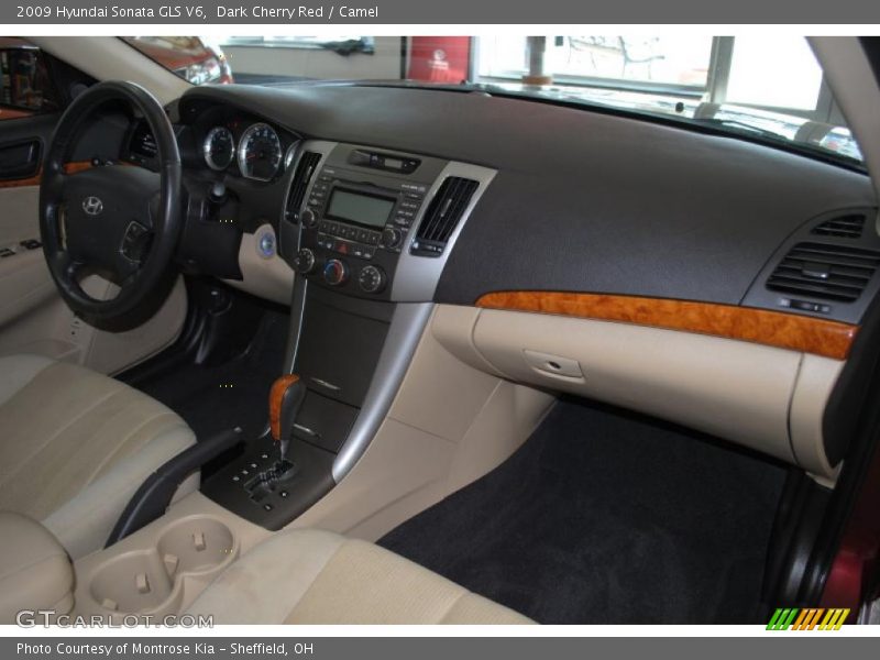 Dark Cherry Red / Camel 2009 Hyundai Sonata GLS V6