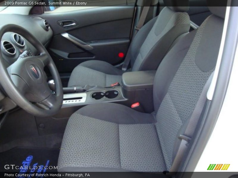 Summit White / Ebony 2009 Pontiac G6 Sedan