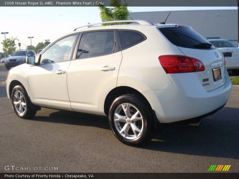 Phantom White Pearl / Gray 2008 Nissan Rogue SL AWD