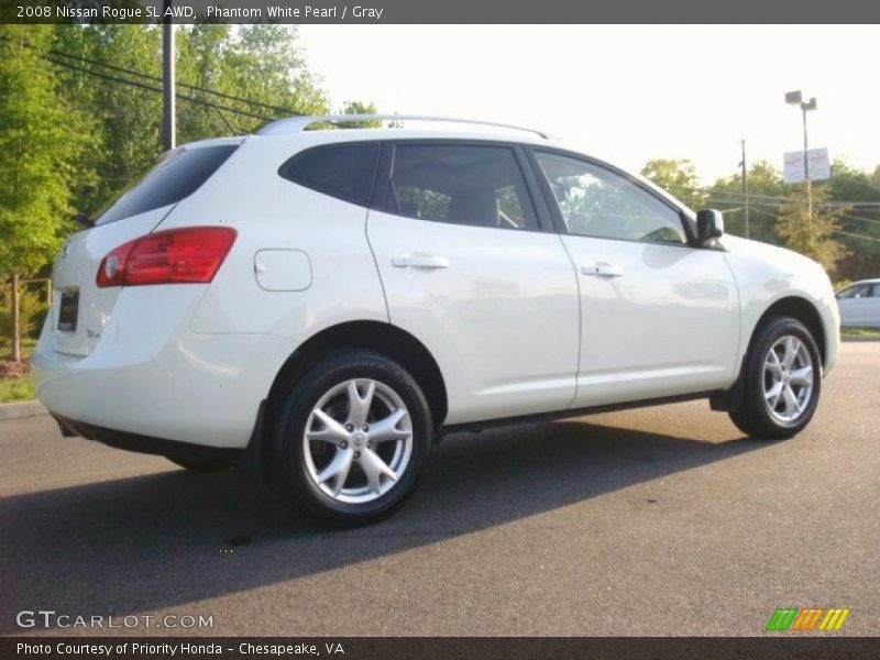 Phantom White Pearl / Gray 2008 Nissan Rogue SL AWD