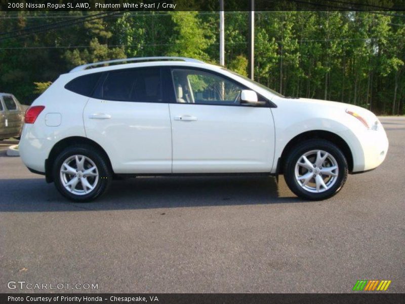 Phantom White Pearl / Gray 2008 Nissan Rogue SL AWD