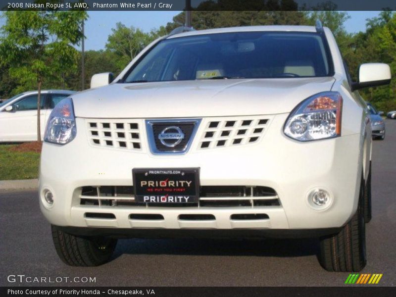 Phantom White Pearl / Gray 2008 Nissan Rogue SL AWD