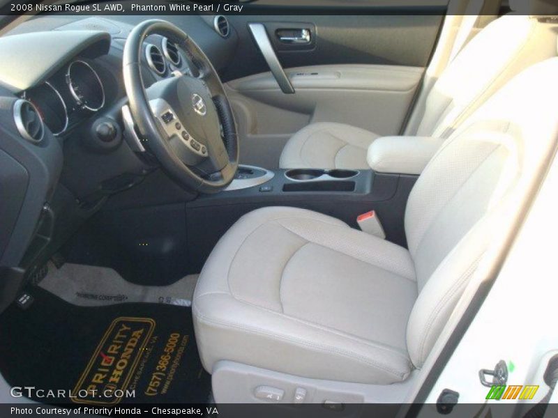 Phantom White Pearl / Gray 2008 Nissan Rogue SL AWD