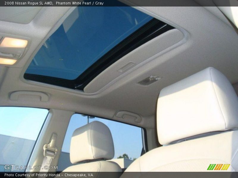Phantom White Pearl / Gray 2008 Nissan Rogue SL AWD