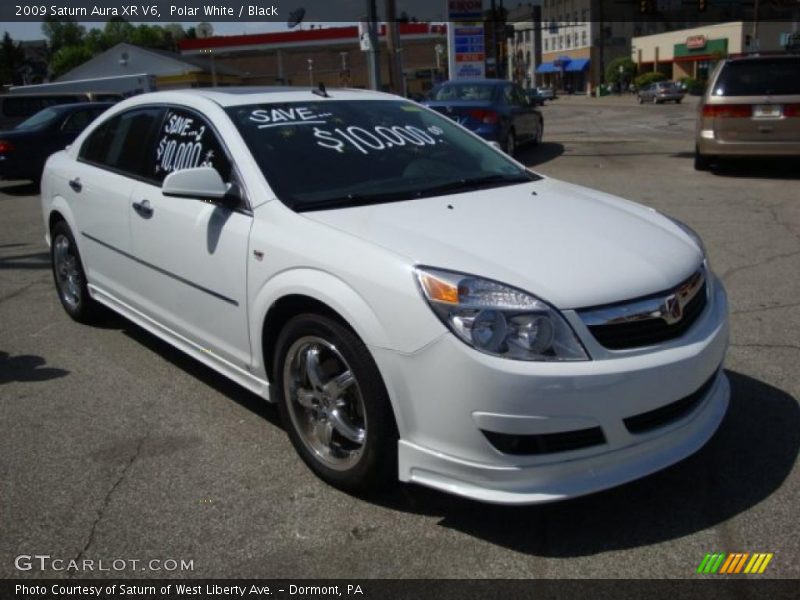 Polar White / Black 2009 Saturn Aura XR V6