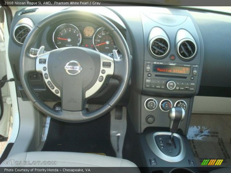 Phantom White Pearl / Gray 2008 Nissan Rogue SL AWD