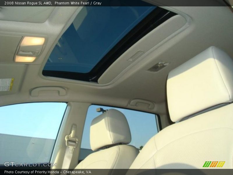 Phantom White Pearl / Gray 2008 Nissan Rogue SL AWD