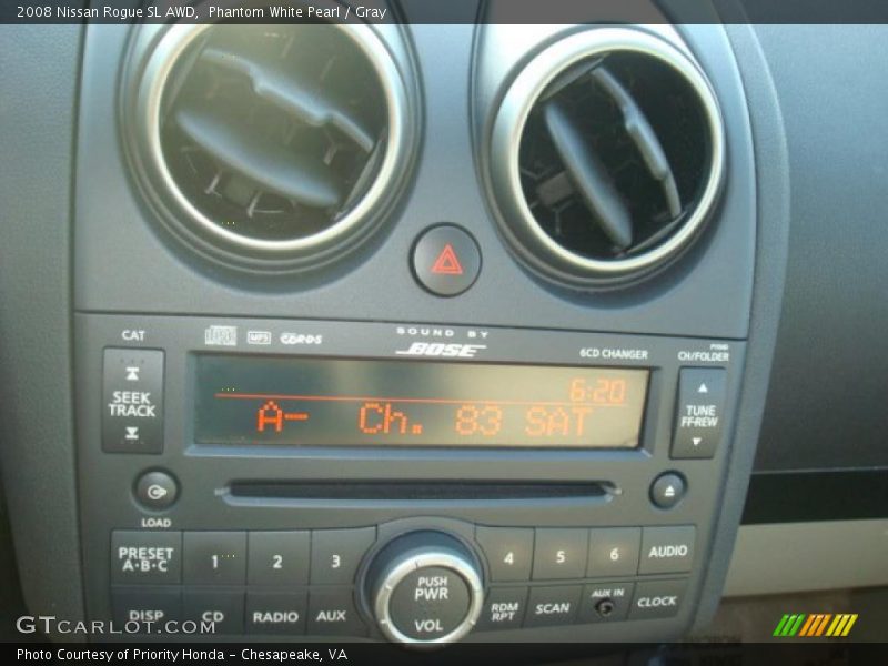Phantom White Pearl / Gray 2008 Nissan Rogue SL AWD