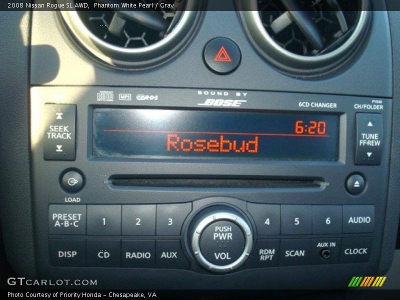Phantom White Pearl / Gray 2008 Nissan Rogue SL AWD