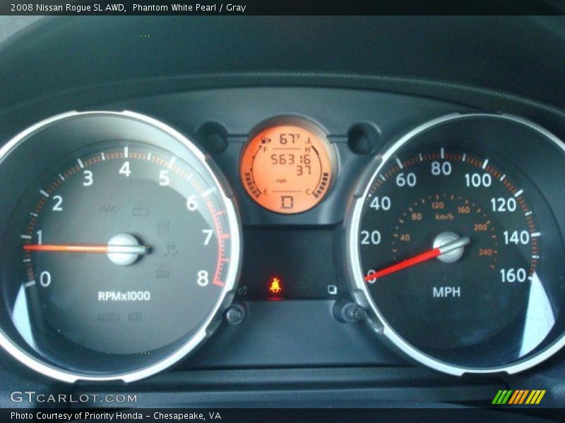 Phantom White Pearl / Gray 2008 Nissan Rogue SL AWD