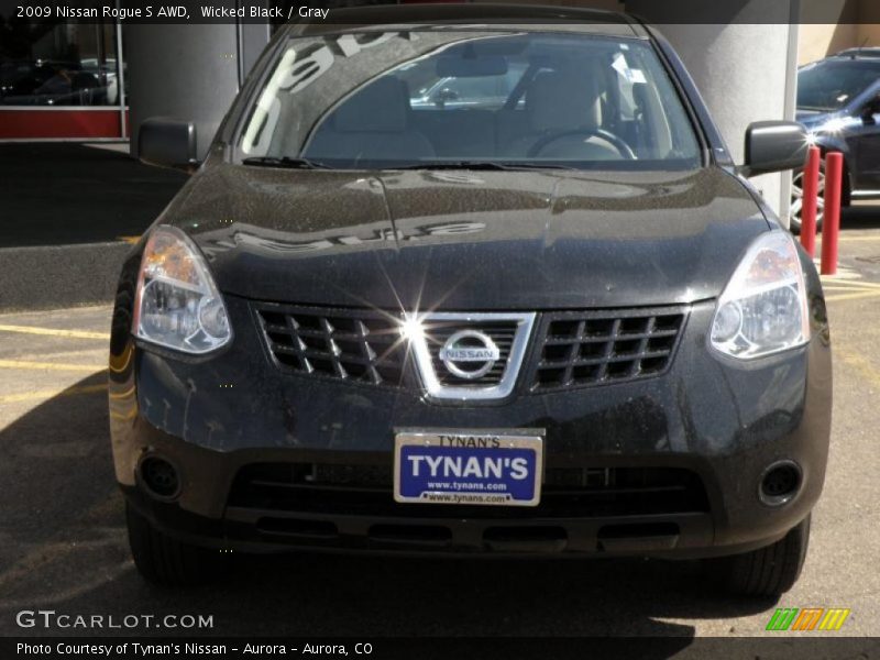 Wicked Black / Gray 2009 Nissan Rogue S AWD