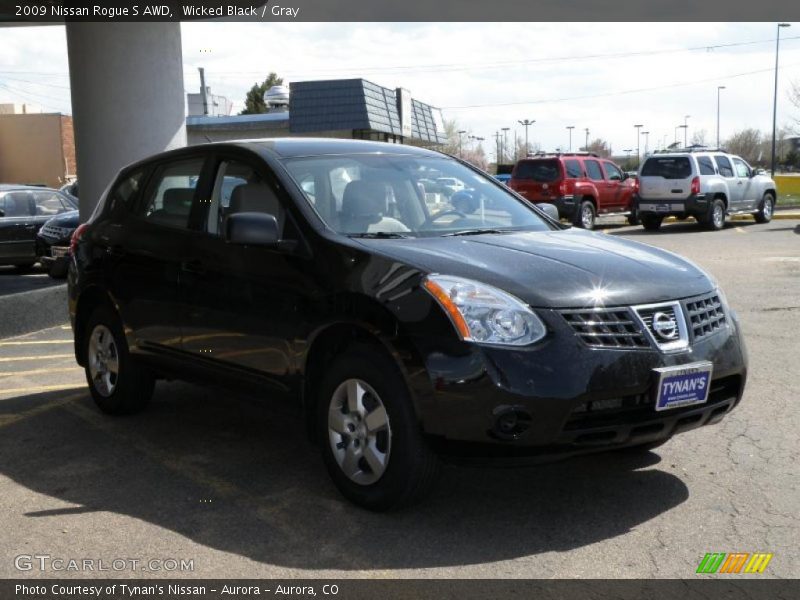 Wicked Black / Gray 2009 Nissan Rogue S AWD