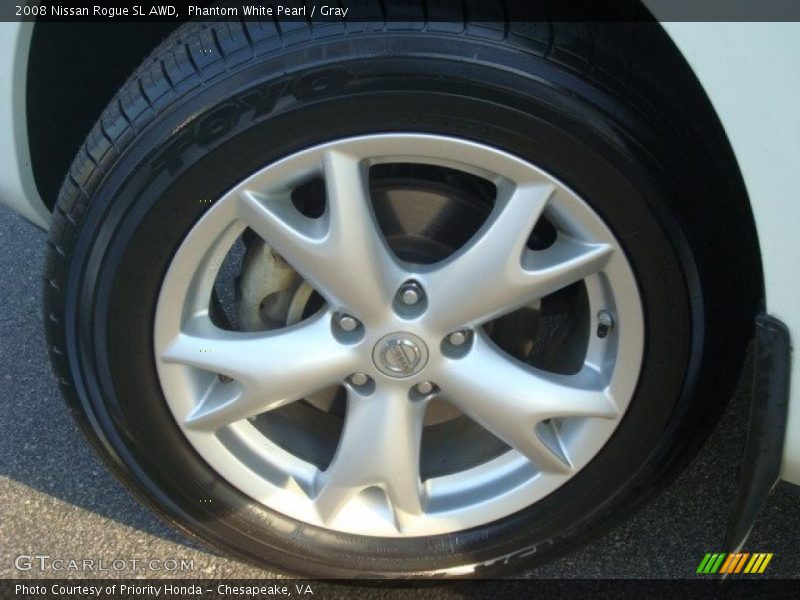 Phantom White Pearl / Gray 2008 Nissan Rogue SL AWD