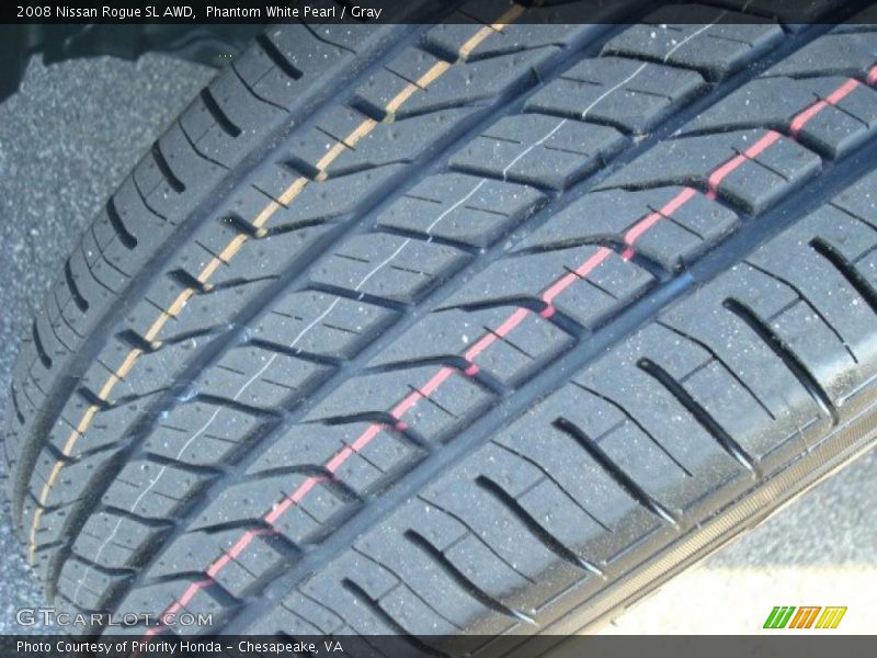 Phantom White Pearl / Gray 2008 Nissan Rogue SL AWD