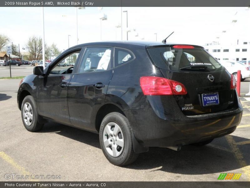 Wicked Black / Gray 2009 Nissan Rogue S AWD
