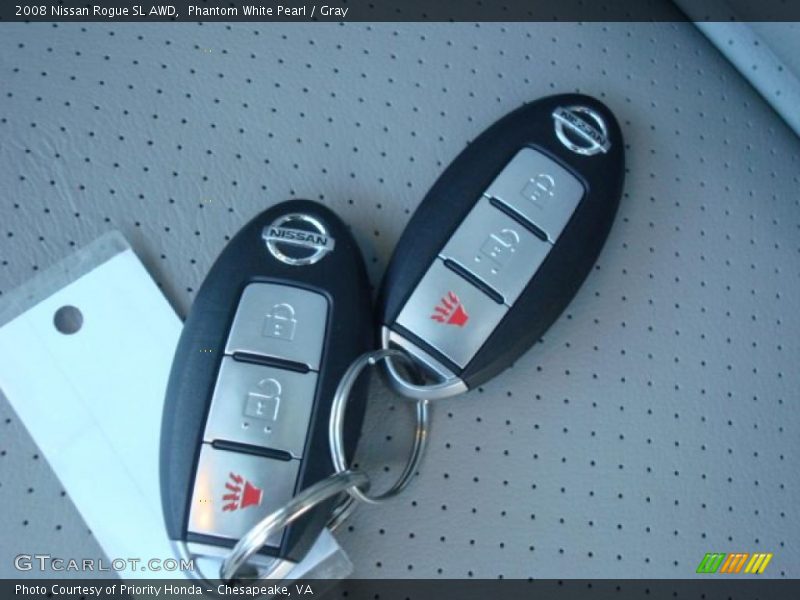 Phantom White Pearl / Gray 2008 Nissan Rogue SL AWD