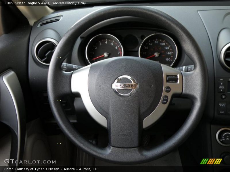 Wicked Black / Gray 2009 Nissan Rogue S AWD