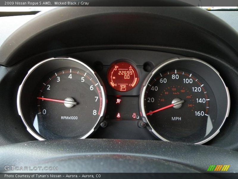 Wicked Black / Gray 2009 Nissan Rogue S AWD