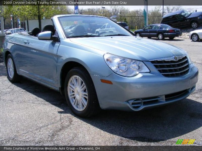 Clearwater Blue Pearl / Dark Slate Gray 2009 Chrysler Sebring Touring Convertible