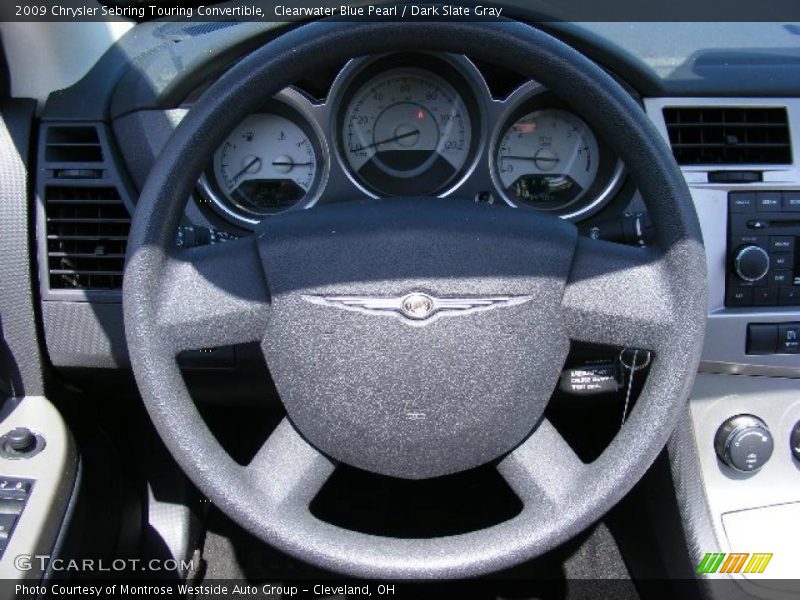 Clearwater Blue Pearl / Dark Slate Gray 2009 Chrysler Sebring Touring Convertible