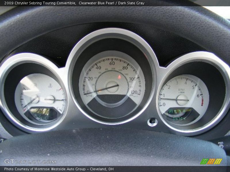 Clearwater Blue Pearl / Dark Slate Gray 2009 Chrysler Sebring Touring Convertible