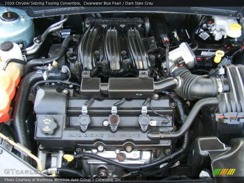 Clearwater Blue Pearl / Dark Slate Gray 2009 Chrysler Sebring Touring Convertible