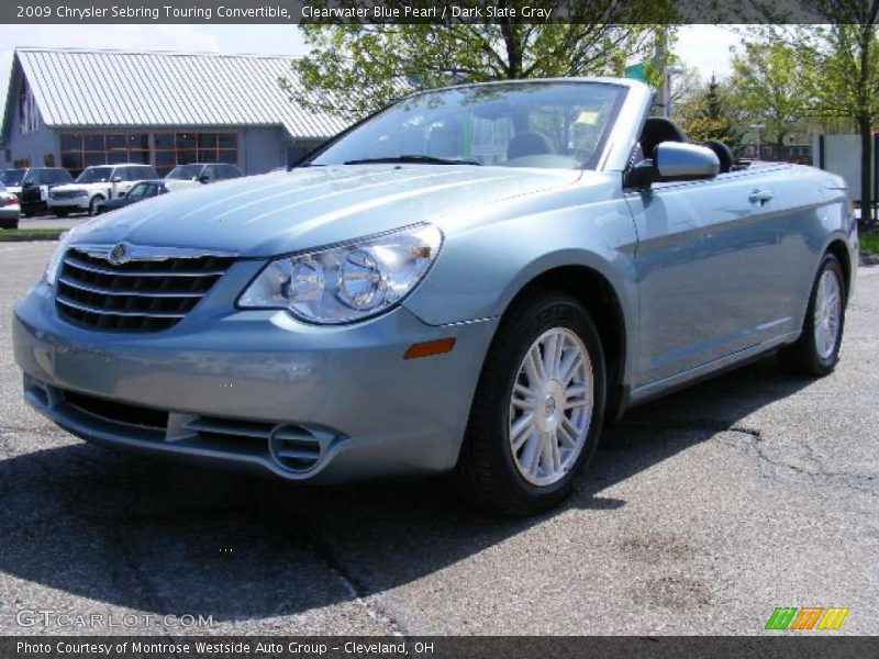 Clearwater Blue Pearl / Dark Slate Gray 2009 Chrysler Sebring Touring Convertible