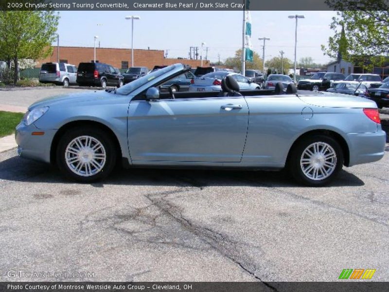Clearwater Blue Pearl / Dark Slate Gray 2009 Chrysler Sebring Touring Convertible