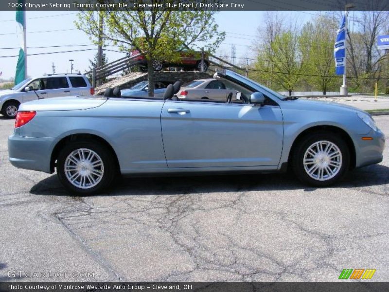 Clearwater Blue Pearl / Dark Slate Gray 2009 Chrysler Sebring Touring Convertible