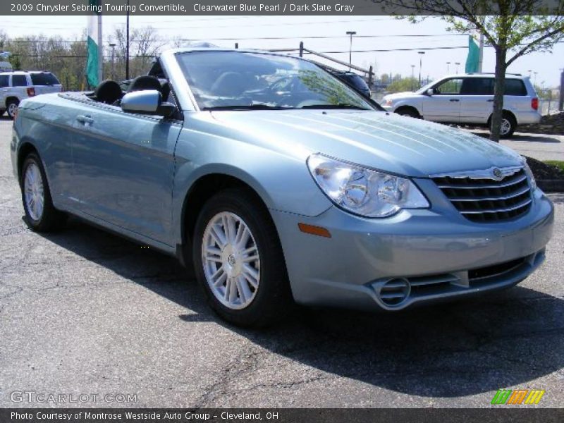 Clearwater Blue Pearl / Dark Slate Gray 2009 Chrysler Sebring Touring Convertible