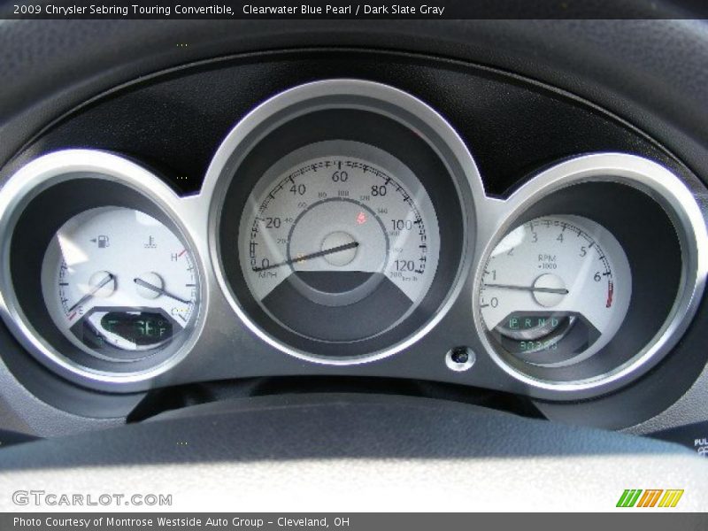 Clearwater Blue Pearl / Dark Slate Gray 2009 Chrysler Sebring Touring Convertible
