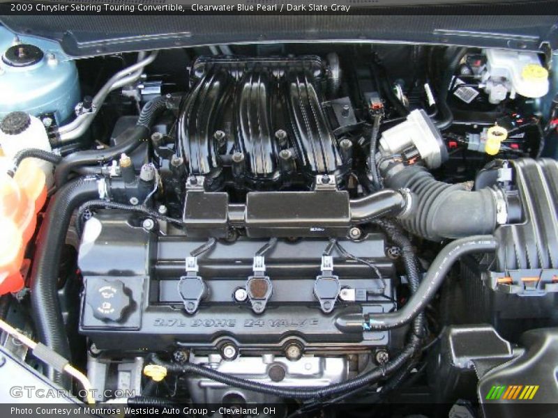 Clearwater Blue Pearl / Dark Slate Gray 2009 Chrysler Sebring Touring Convertible