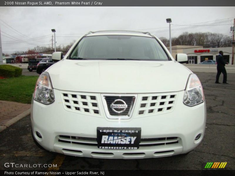 Phantom White Pearl / Gray 2008 Nissan Rogue SL AWD
