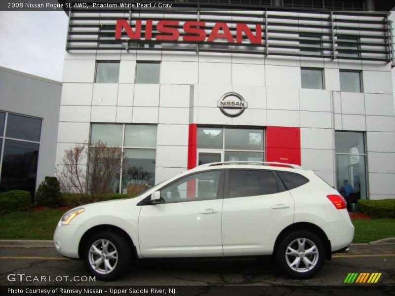 Phantom White Pearl / Gray 2008 Nissan Rogue SL AWD
