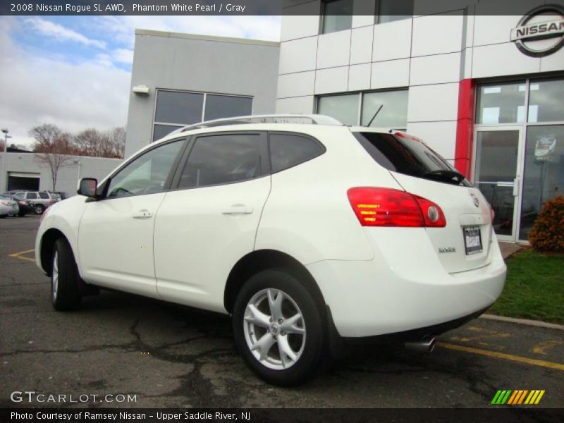 Phantom White Pearl / Gray 2008 Nissan Rogue SL AWD