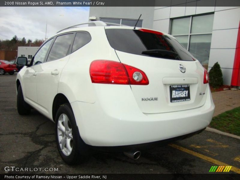 Phantom White Pearl / Gray 2008 Nissan Rogue SL AWD