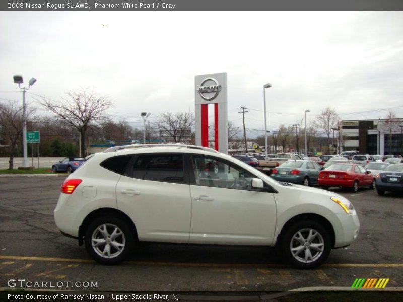 Phantom White Pearl / Gray 2008 Nissan Rogue SL AWD
