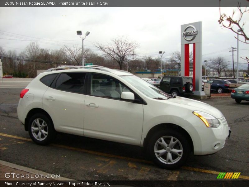 Phantom White Pearl / Gray 2008 Nissan Rogue SL AWD