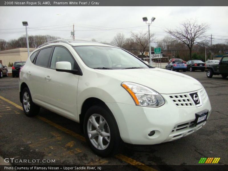 Phantom White Pearl / Gray 2008 Nissan Rogue SL AWD