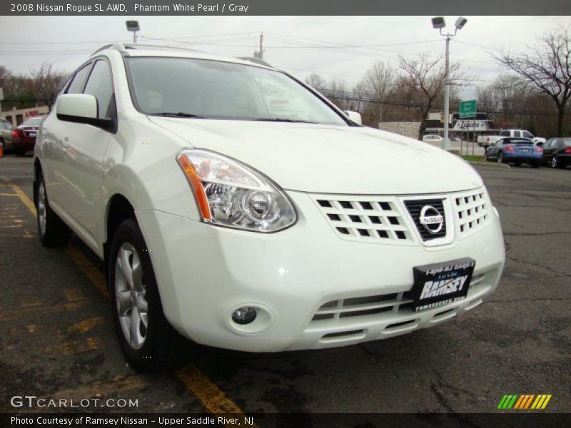 Phantom White Pearl / Gray 2008 Nissan Rogue SL AWD