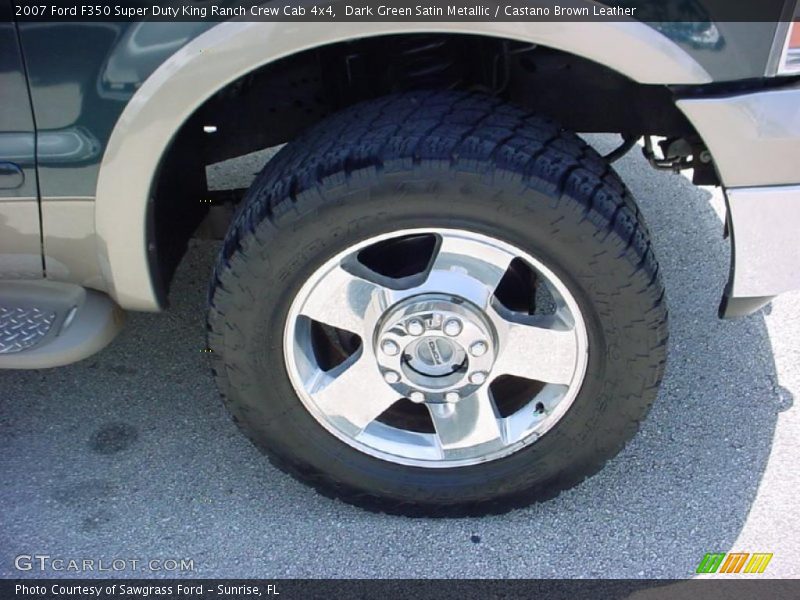 Dark Green Satin Metallic / Castano Brown Leather 2007 Ford F350 Super Duty King Ranch Crew Cab 4x4