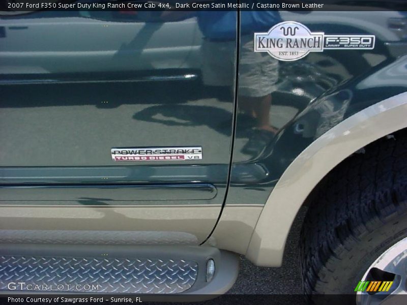 Dark Green Satin Metallic / Castano Brown Leather 2007 Ford F350 Super Duty King Ranch Crew Cab 4x4