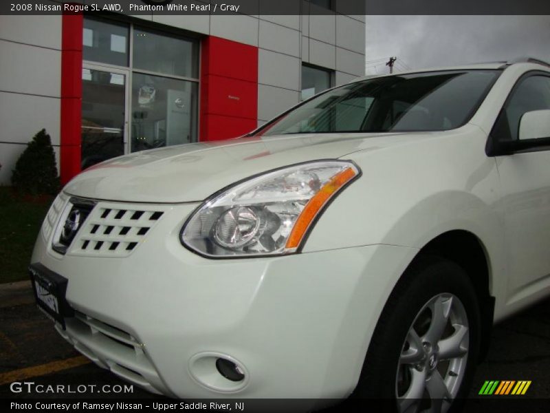 Phantom White Pearl / Gray 2008 Nissan Rogue SL AWD