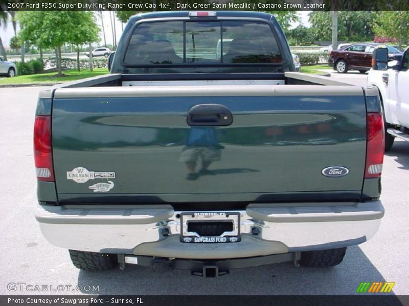 Dark Green Satin Metallic / Castano Brown Leather 2007 Ford F350 Super Duty King Ranch Crew Cab 4x4