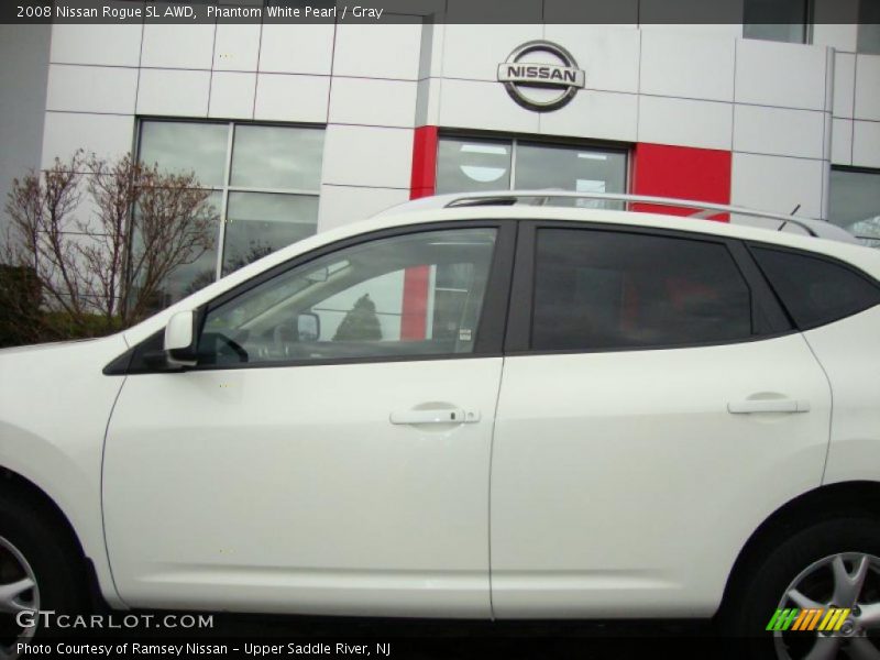 Phantom White Pearl / Gray 2008 Nissan Rogue SL AWD