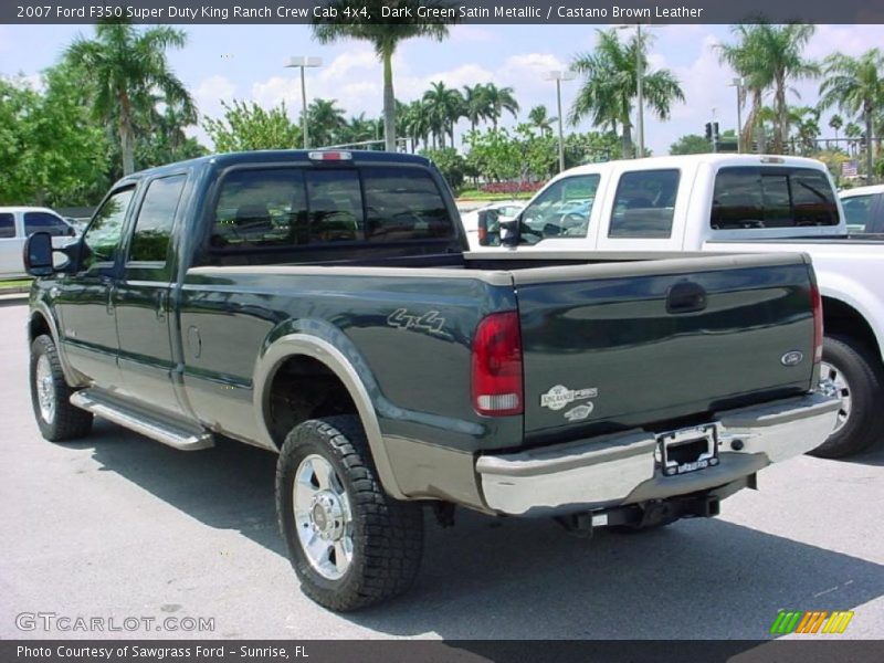 Dark Green Satin Metallic / Castano Brown Leather 2007 Ford F350 Super Duty King Ranch Crew Cab 4x4