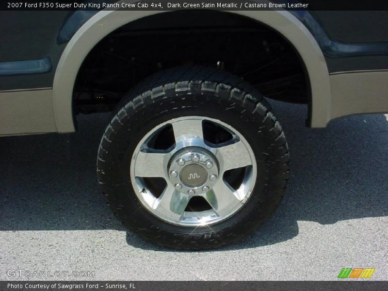 Dark Green Satin Metallic / Castano Brown Leather 2007 Ford F350 Super Duty King Ranch Crew Cab 4x4